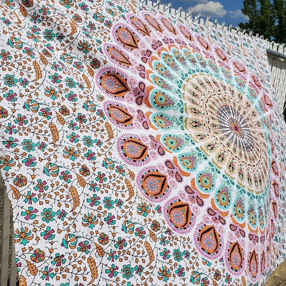 Tapestry Peacock Party Mandala Huge Queen Size - Picture 4 of 7